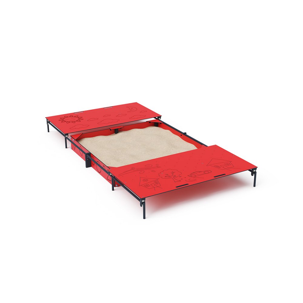 Edukatívne pieskovisko 2 × 2 m s krytom VVZ-PD011
